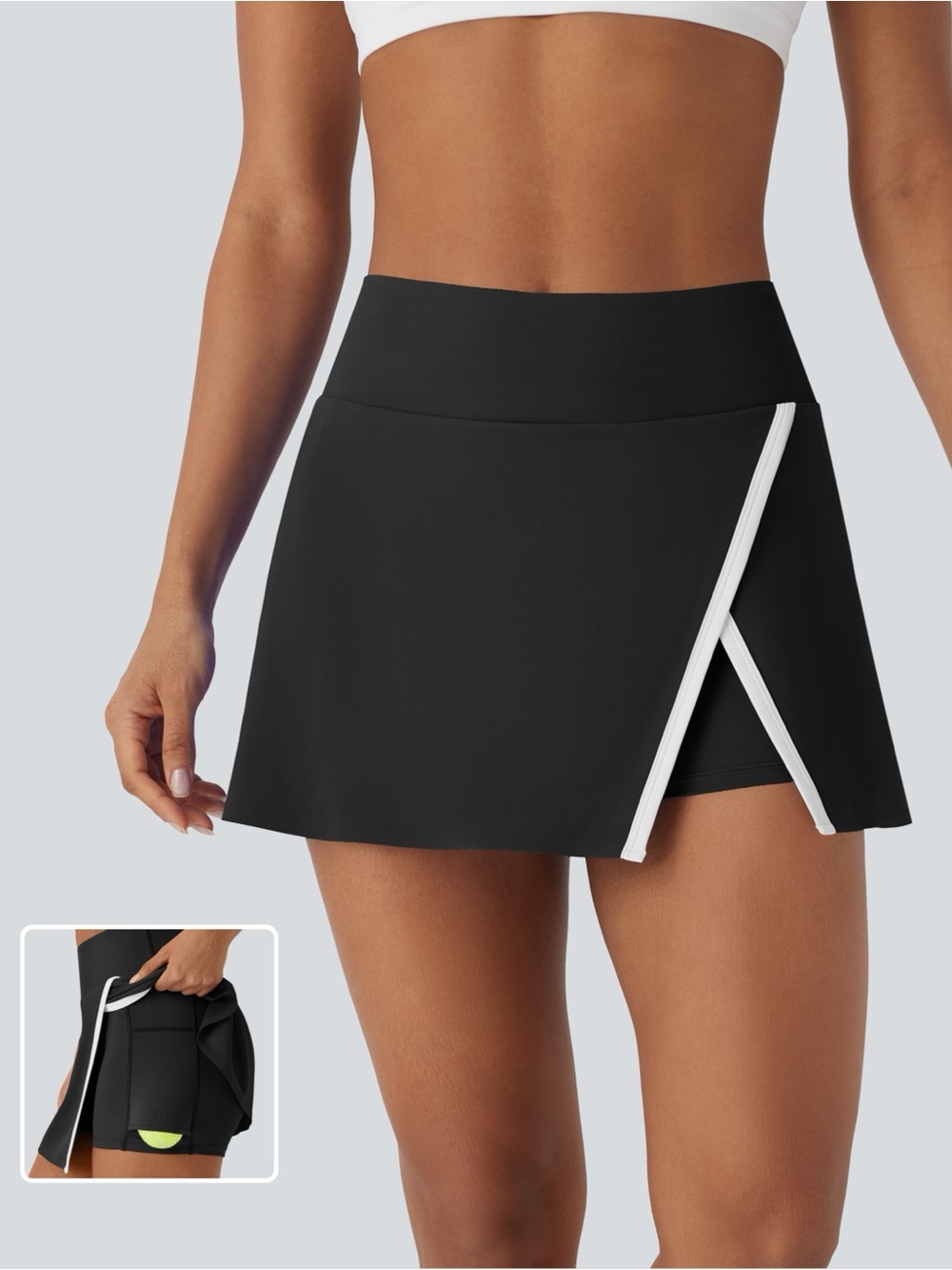 NWT Halara High Waisted 2-in-1 Colorblock Tennis Skort Sz Medium